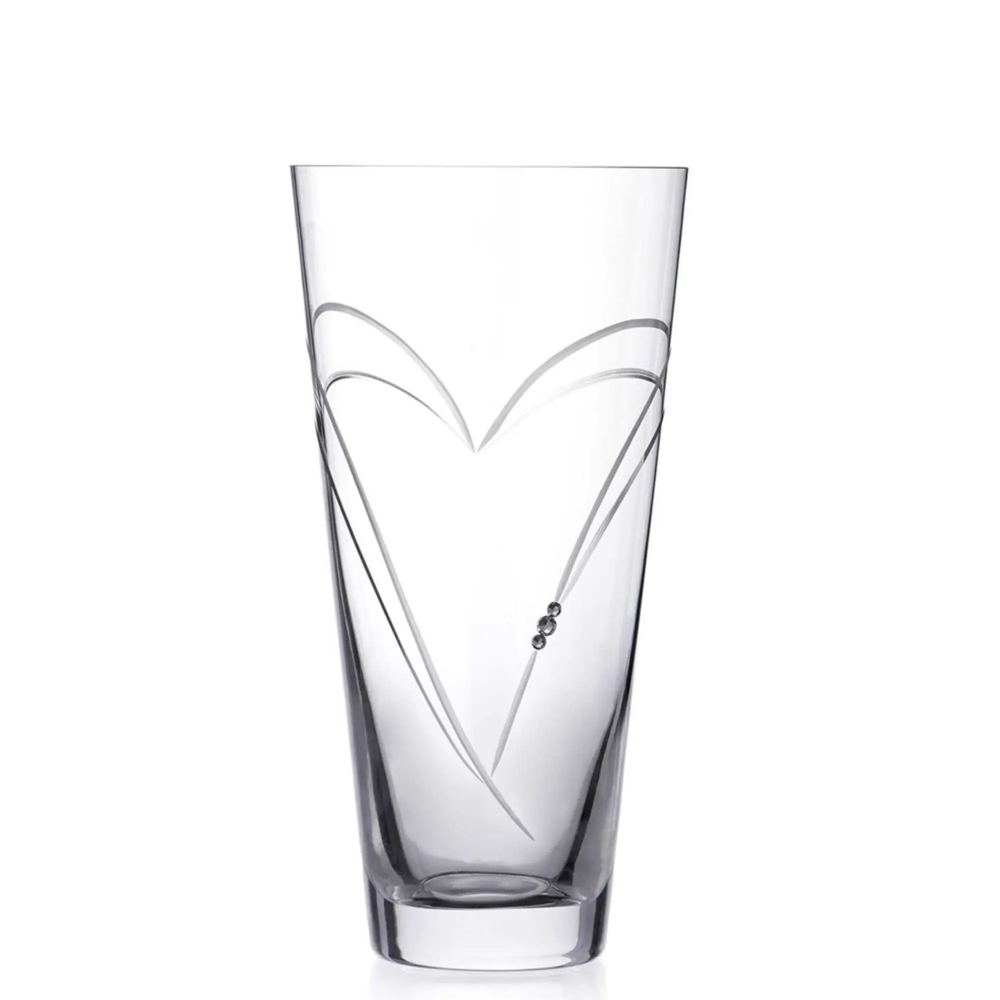 Diamante Vase with Heart-Shaped Cutting - 30cm