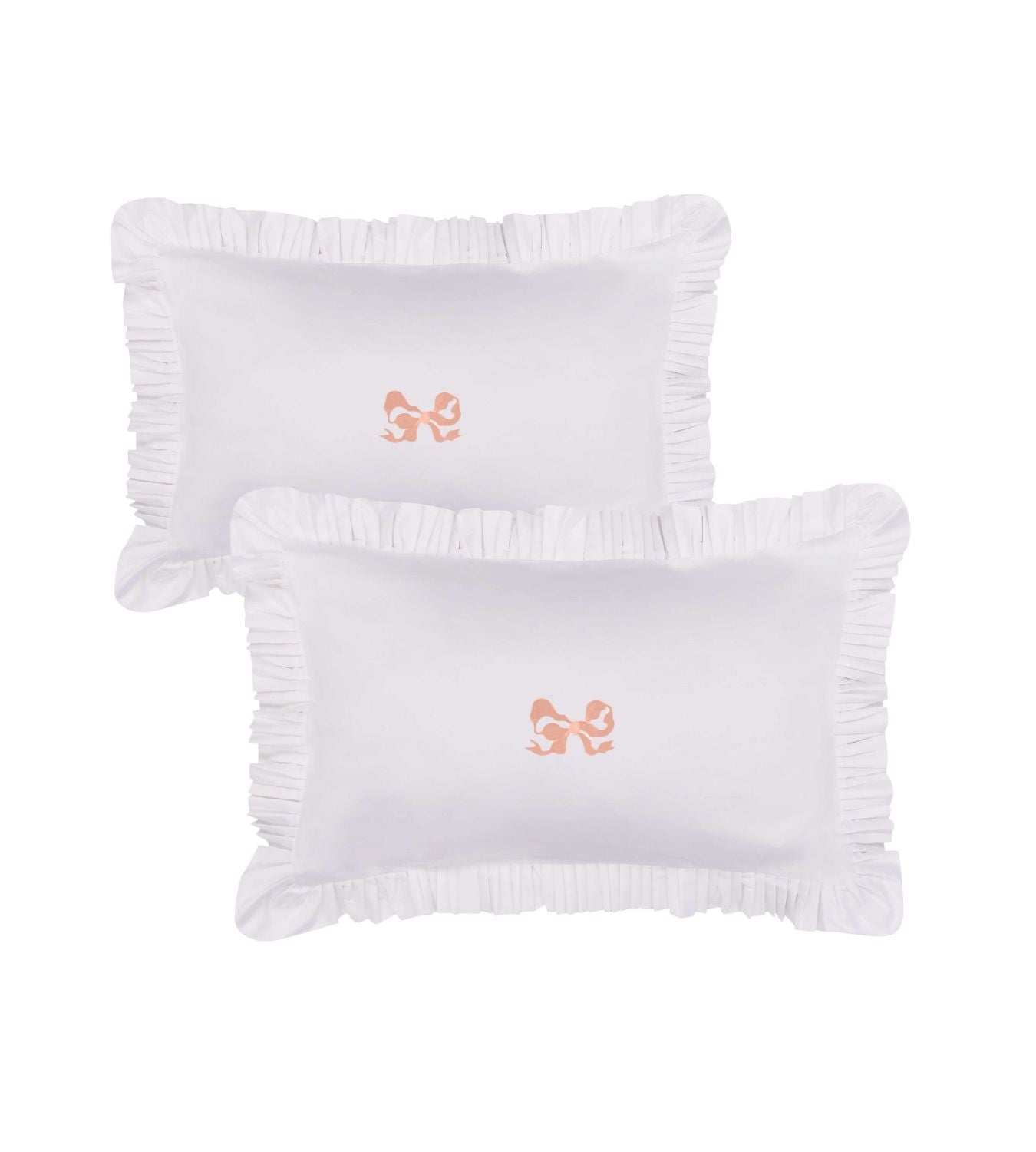 Arabella Bow Ruffle frill Pillow Case Pair