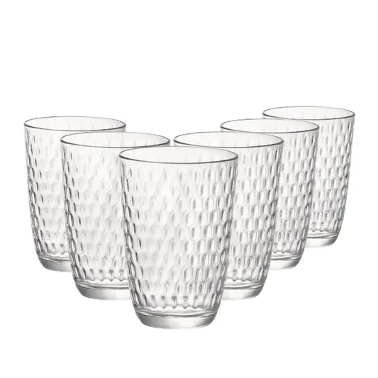 Bormioli Rocco Slot Highball Water Glasses - 390ml - Set of 6