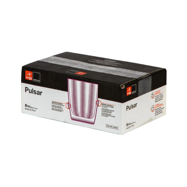 Bormioli Rocco Pulsar Clear Water Glasses - 310ml - Set of 6