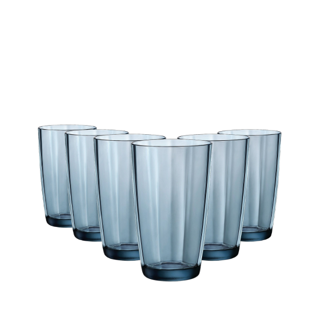 Bormioli Rocco Pulsar Blue Highball Glasses - 470ml - Set of 6