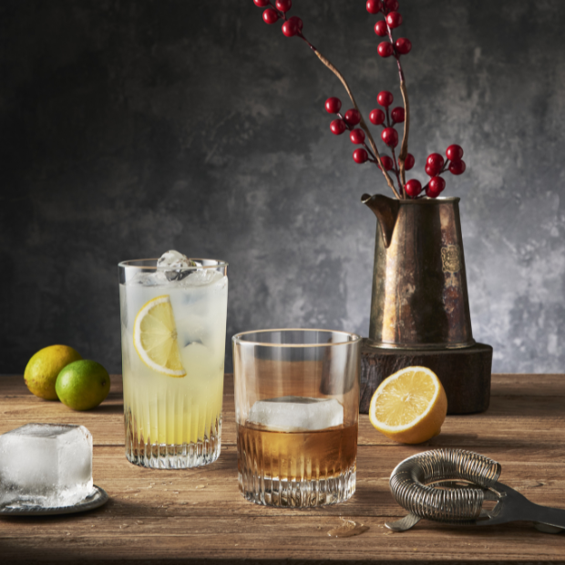 Bormioli Rocco Graphics Long Glasses - 450ml - Set of 6