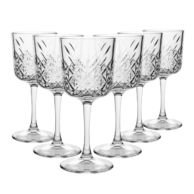 Timeless Vintage Wine Glasses - 330ml - Set of 6