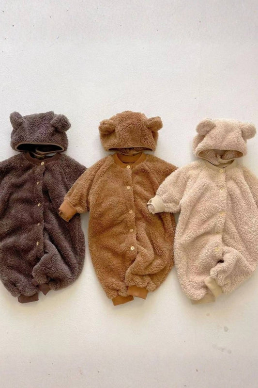 The Fur Bear Knitted Hooded Pramsuit