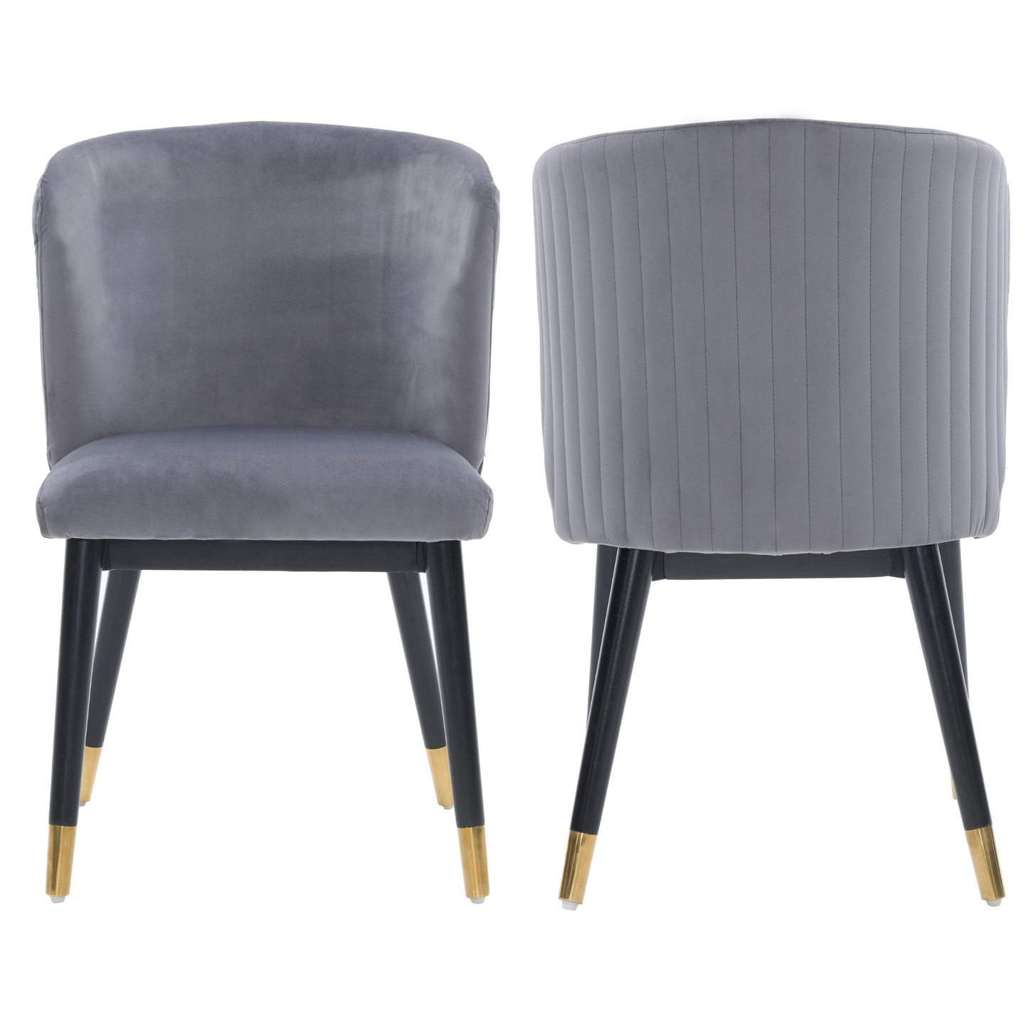 Sofina Modern Velvet Dining Chair with Tufted Back – Wooden Frame & Gold-Tipped Rubberwood Legs