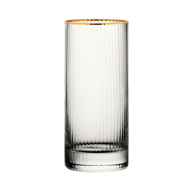 Hayworth Gold Rimmed Highball Glasses - 350ml - Set of 6