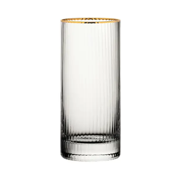 Hayworth Gold Rimmed Highball Glasses - 350ml - Set of 6