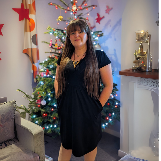 Black Cotton Breastfeeding Friendly Dress