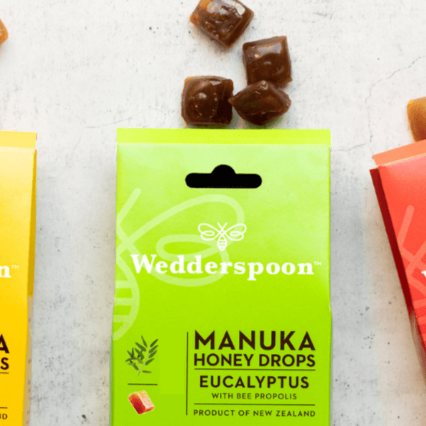Wedderspoon Natural Manuka Honey Drops Eucalyptus (20 Drops per box) - Triple Pack