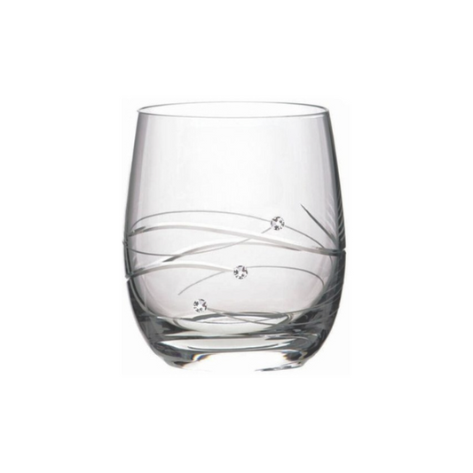 Diamante Whisky Tumbler with Spiral Design Cut - 180ml