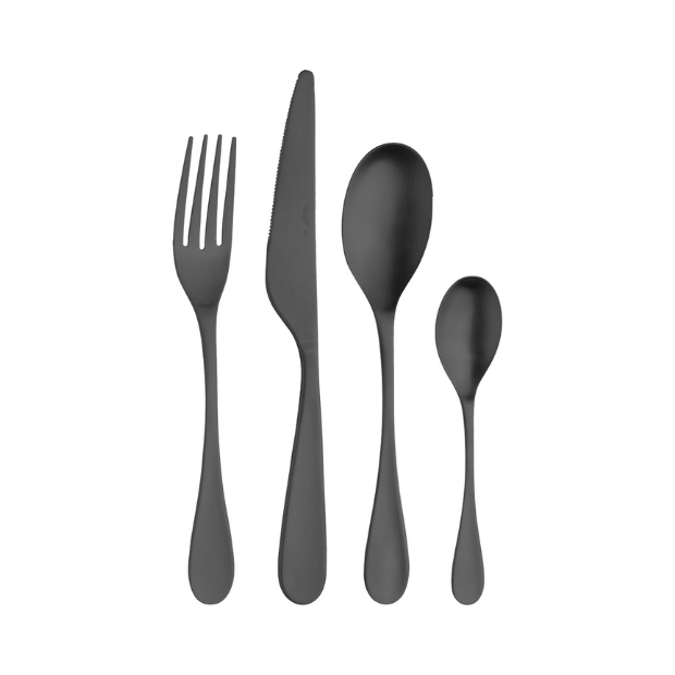Pintinox Drop Black Cutlery Set - 24 Piece