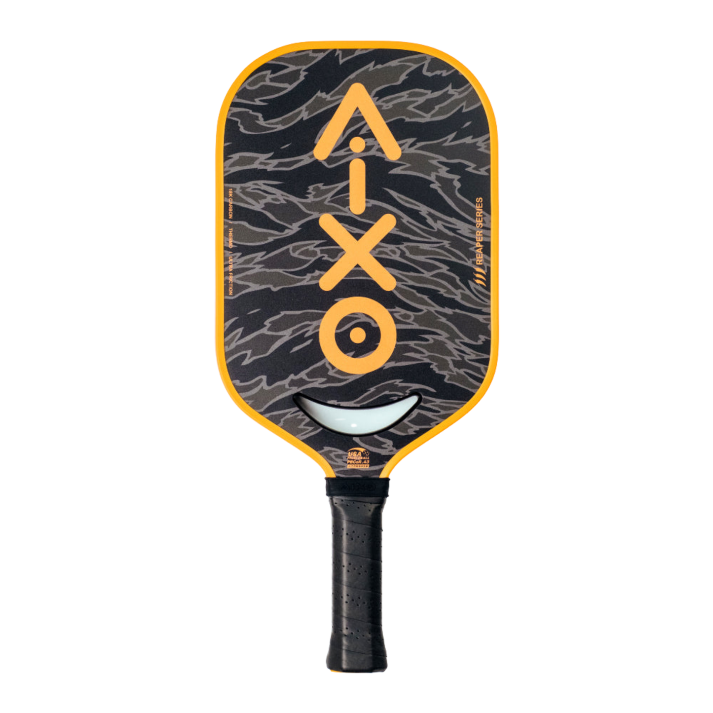 Aixo P14C Reaper Series Tiger King 18K Raw Carbon Pickleball Paddle