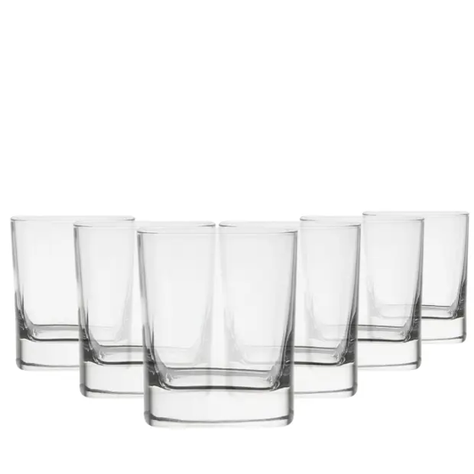 Luigi Bormioli Square Whisky Tumblers - 240ml - Set of 6