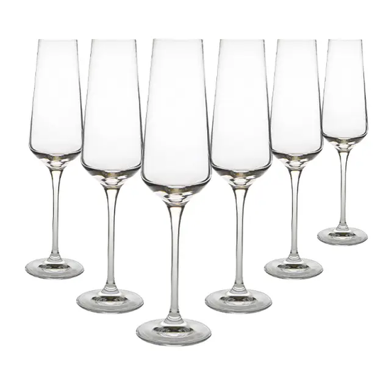 Krosno Champagne Glasses - Set of 6 - 200ml - Avant-Garde Collection