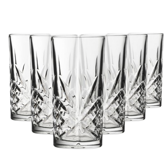 Timeless Fully Cut Highball Glasses - 300ml - Set of 6