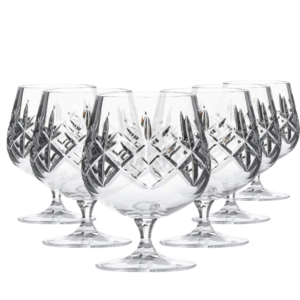 Flamenco Crystalite Full Cut Brandy Glasses - 250ml - Set of 6