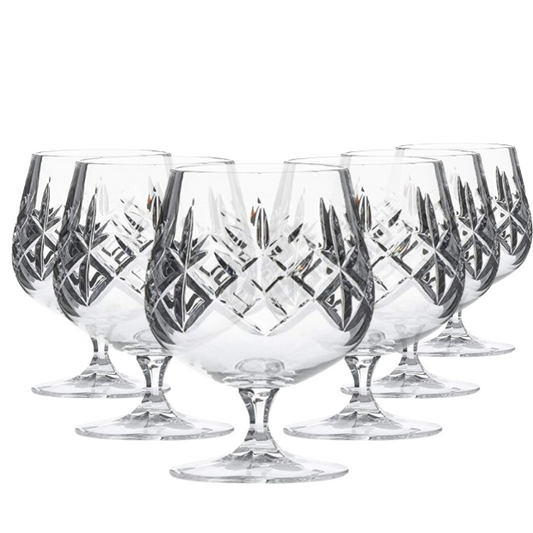 Flamenco Crystalite Full Cut Brandy Glasses - 250ml - Set of 6