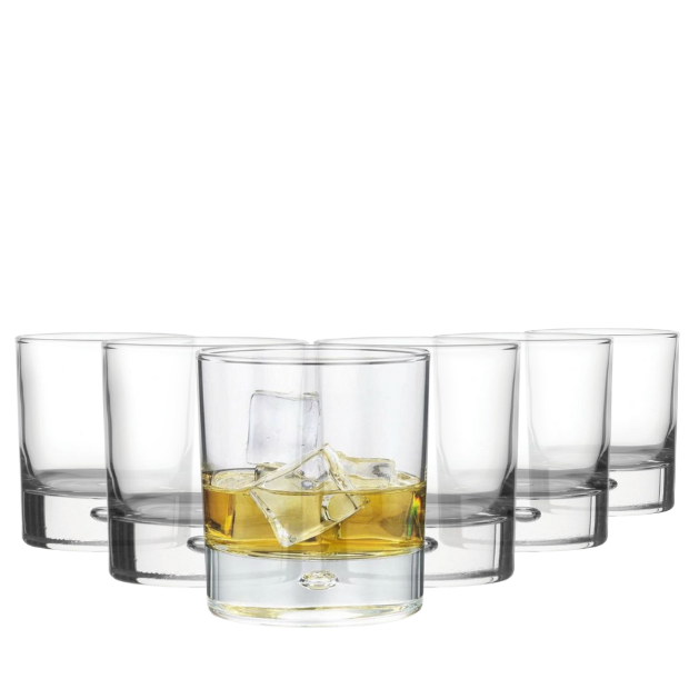 Krosno Bubble Based Whisky Tumblers - 330ml - Set of 6