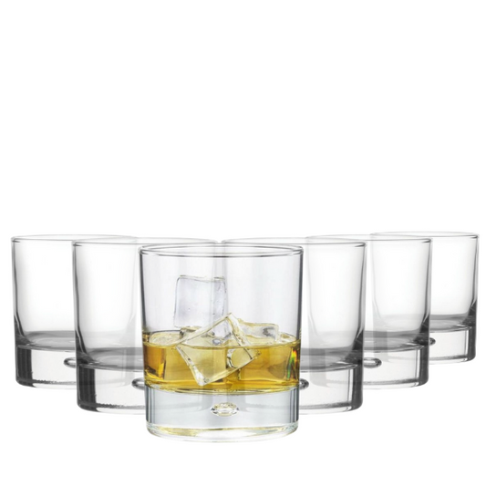 Krosno Bubble Based Whisky Tumblers - 330ml - Set of 6
