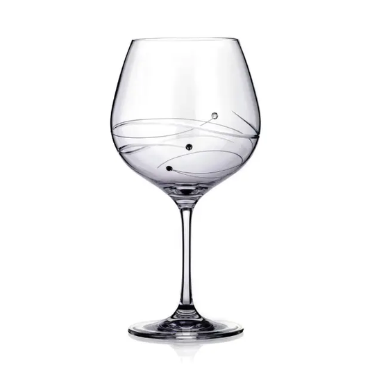 Diamante "Just For You" Gin Glass with Spiral Design Cutting - 610ml - In Gift Box