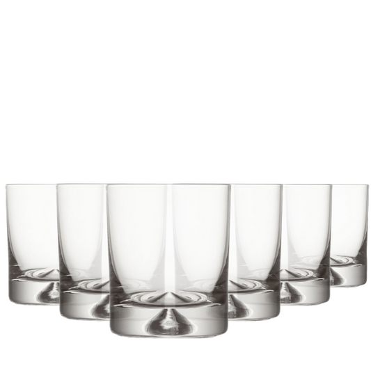 Krosno Dimple Base Whisky Tumblers - 260ml - Set of 6