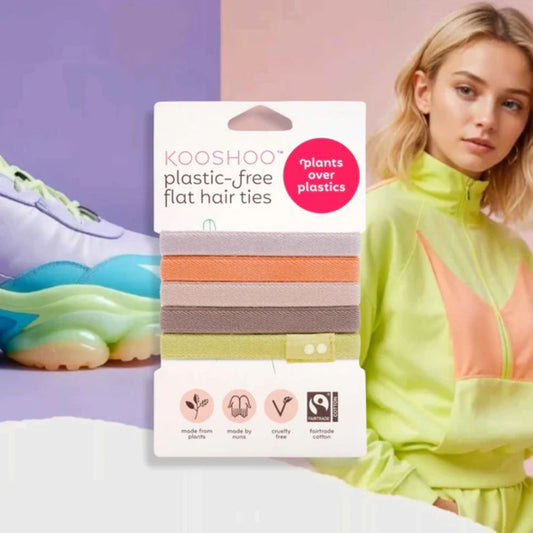 KOOSHOO Bright Spark Organic Plastic-Free Hair Ties – 5 Pack