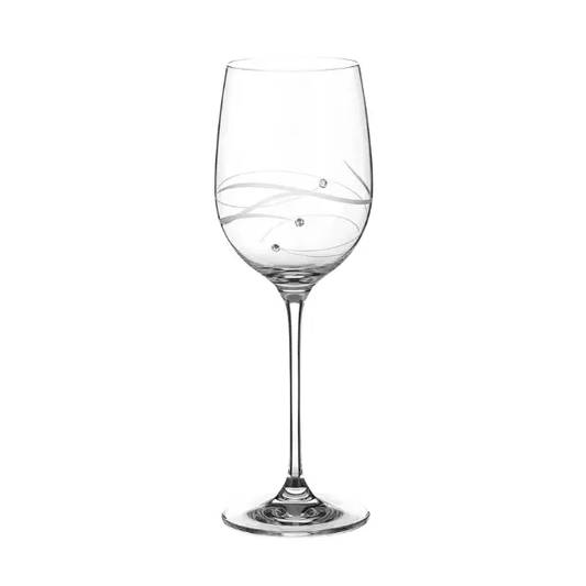 Diamante "Just For You" Wine Glass with Spiral Design Cutting - In Gift Box