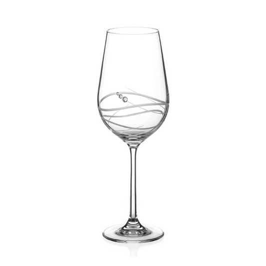 Diamante Wine Glass with Modena Spiral Cut