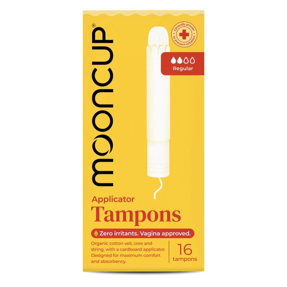 Mooncup Organic Cotton Applicator Tampons Light Regular – 16 Pack Plastic-Free