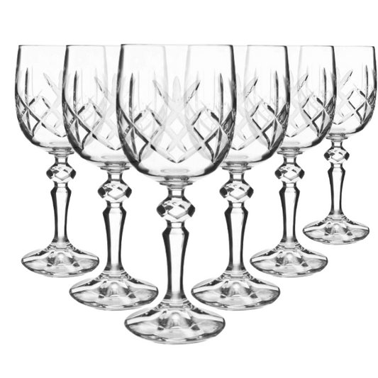Flamenco Crystalite Full Cut Wine Glasses - 170ml - Set of 6