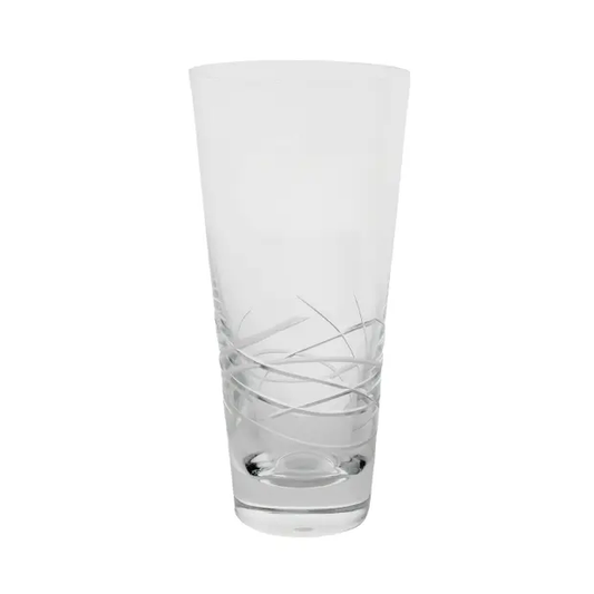 Tiesto Cut Conical Glass Vase - 20.5cm