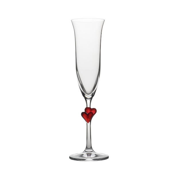 Stolzle Lausitz L'Amour Heart Champagne Flutes - Set of 2 - In Gift Box