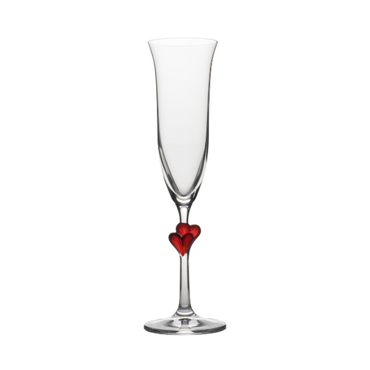 Stolzle Lausitz L'Amour Heart Champagne Flutes - Set of 2 - In Gift Box