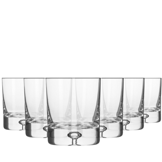 Krosno Bubble Base Whisky Tumblers - 280ml - Set of 6