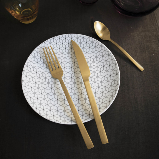 Pintinox Duke Satin Gold Cutlery Set - 24 Piece