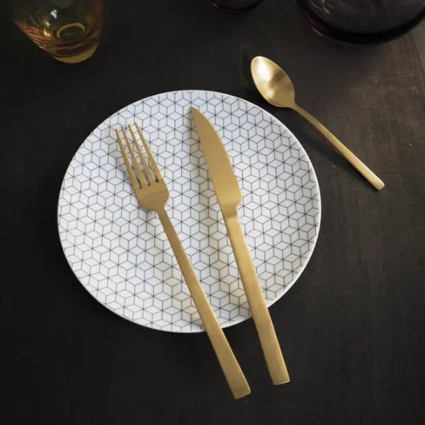 Pintinox Duke Satin Gold Cutlery Set - 24 Piece