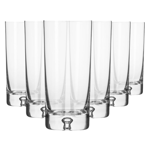 Krosno Bubble Base Highball Glasses - 340ml - Set of 6