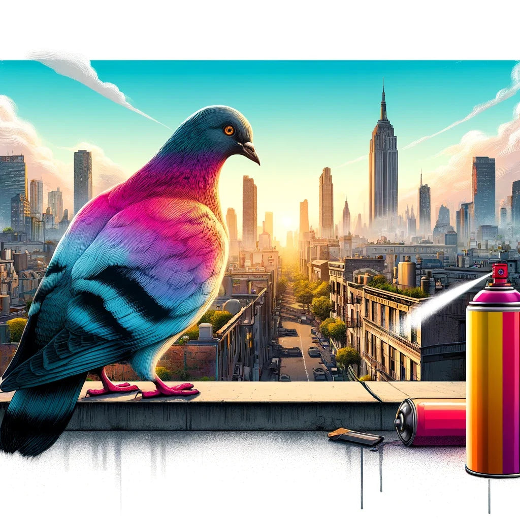Urban Pigeon Panorama Canvas