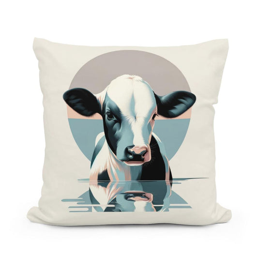 Pastel Modernist Cow Cotton Cushion