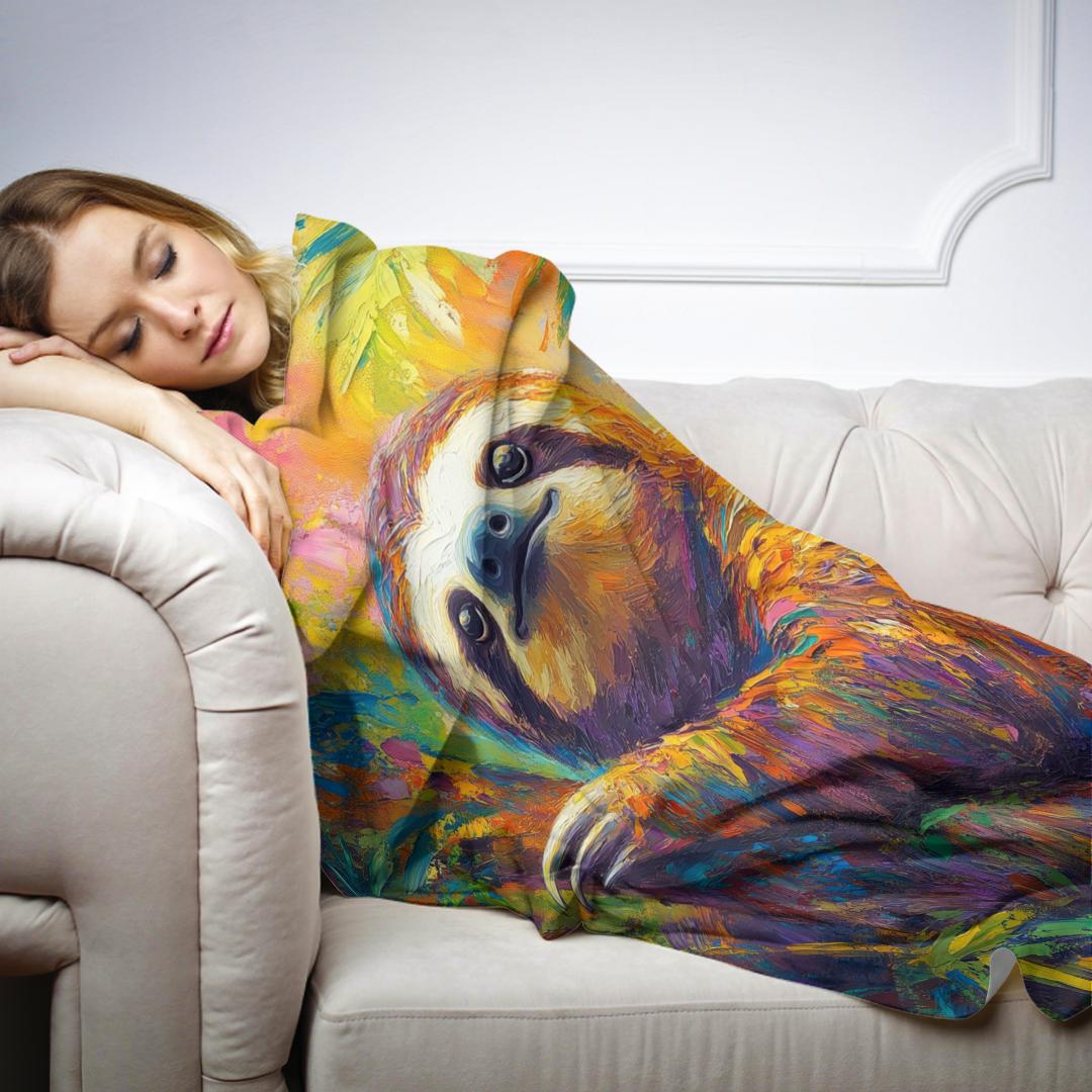 Rainbow Joy Sloth Blanket