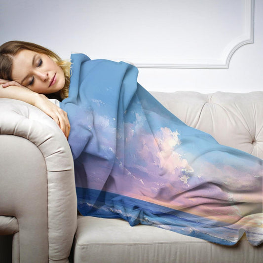 Melancholic Ocean Horizon Blanket
