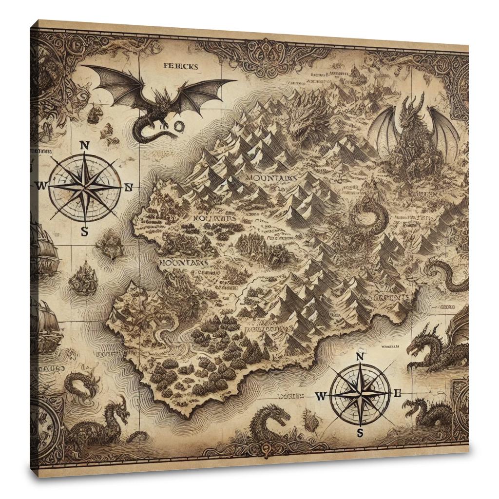 Mystic Monster Map Canvas