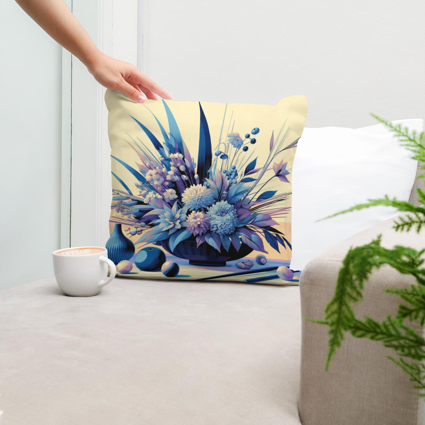 Modern Ikebana Cotton Cushion