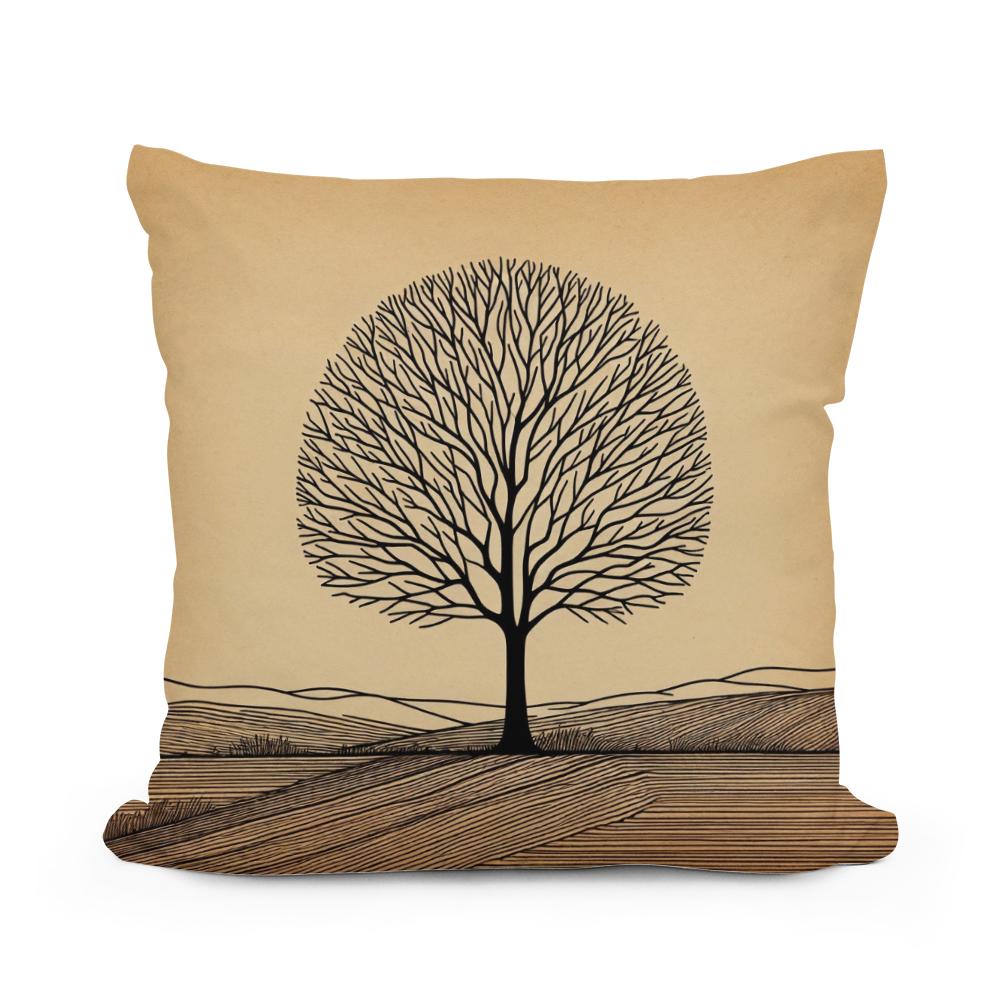 Silhouette Solace Tree Cotton Cushion