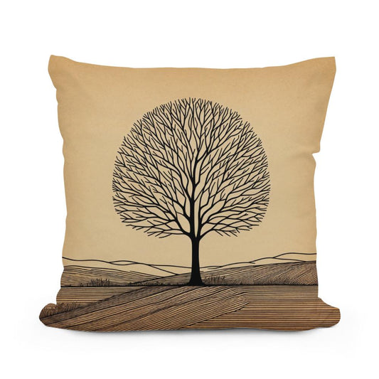 Silhouette Solace Tree Cotton Cushion