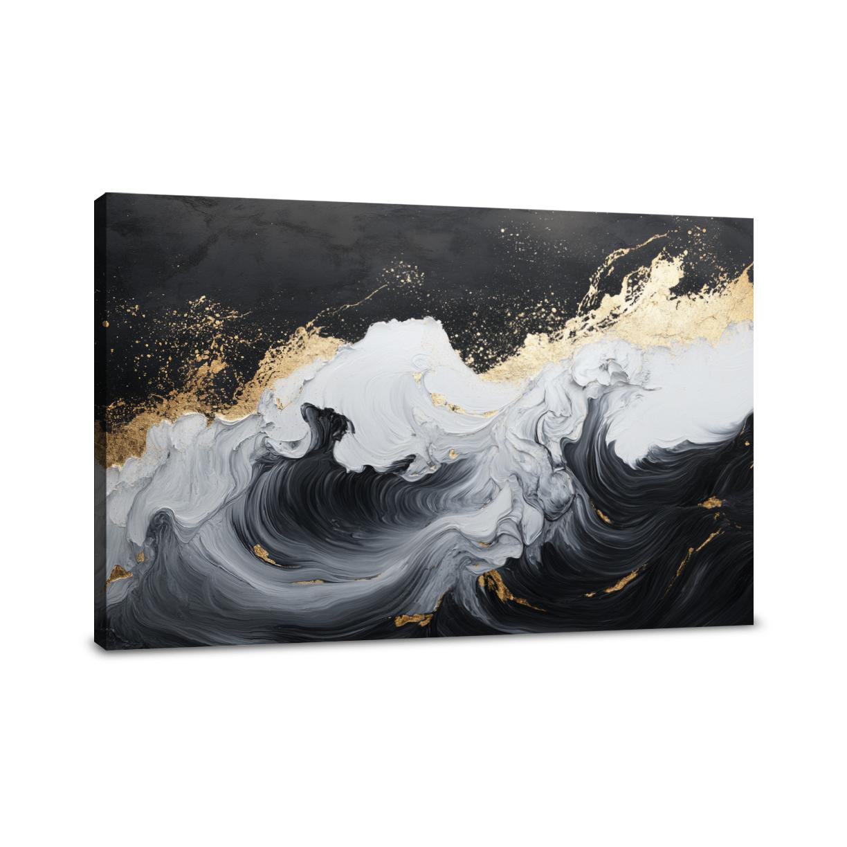 Golden Crest Waves Canvas