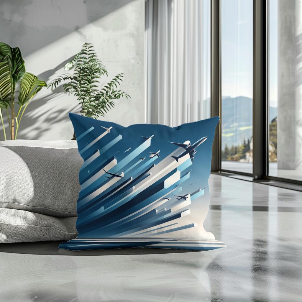 Ascension in Blue Cotton Cushion