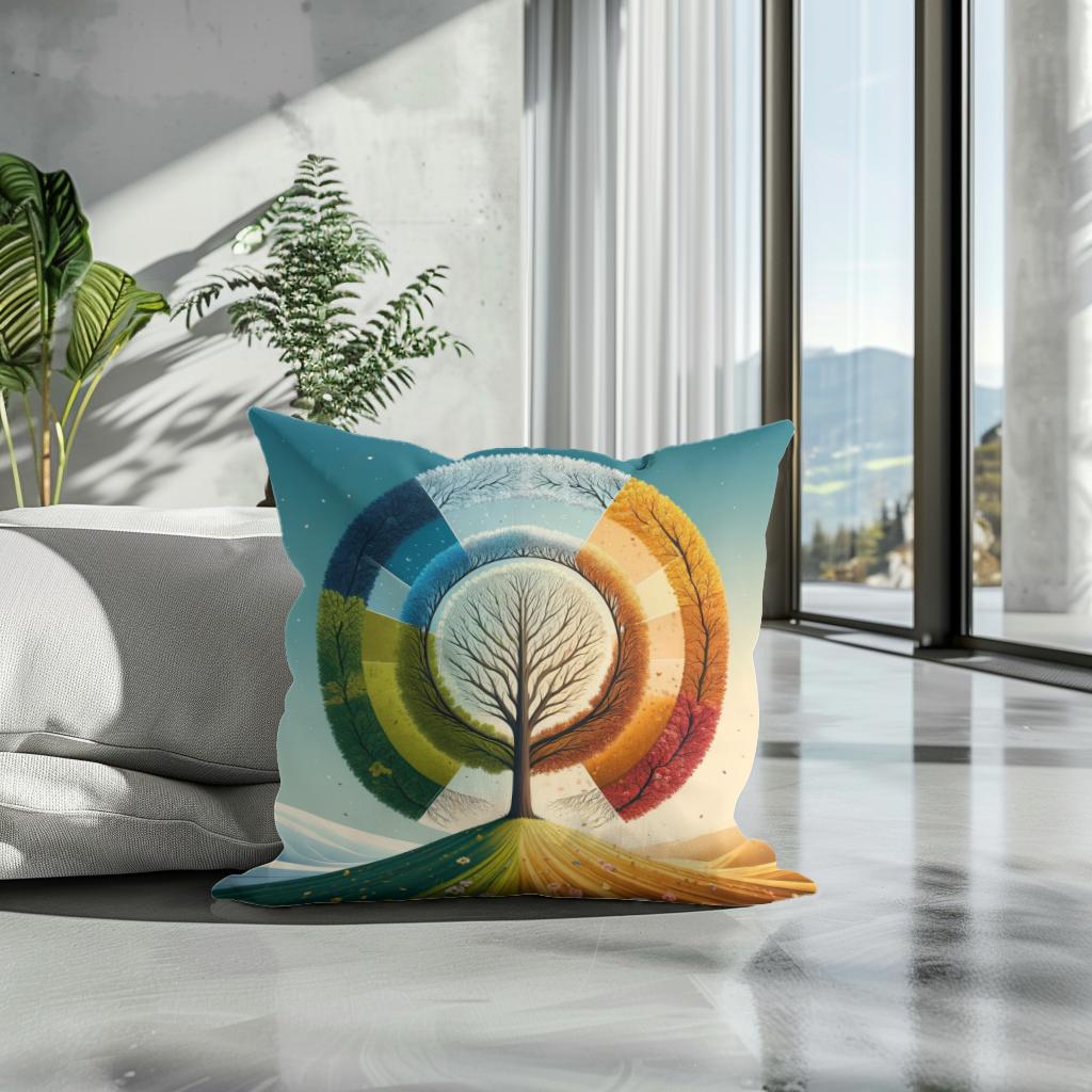 Cycle of Seasons Cotton Cushion