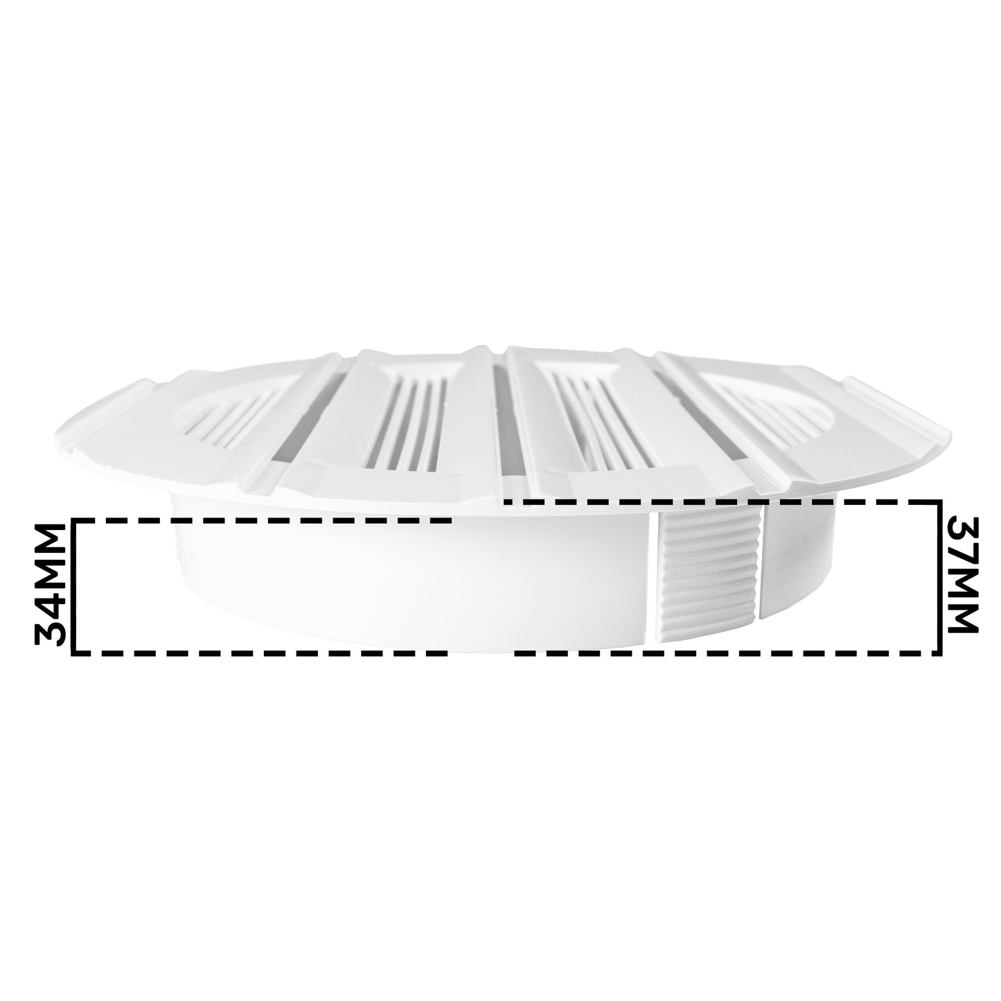 Louvre Vent Round Bella 150mm White
