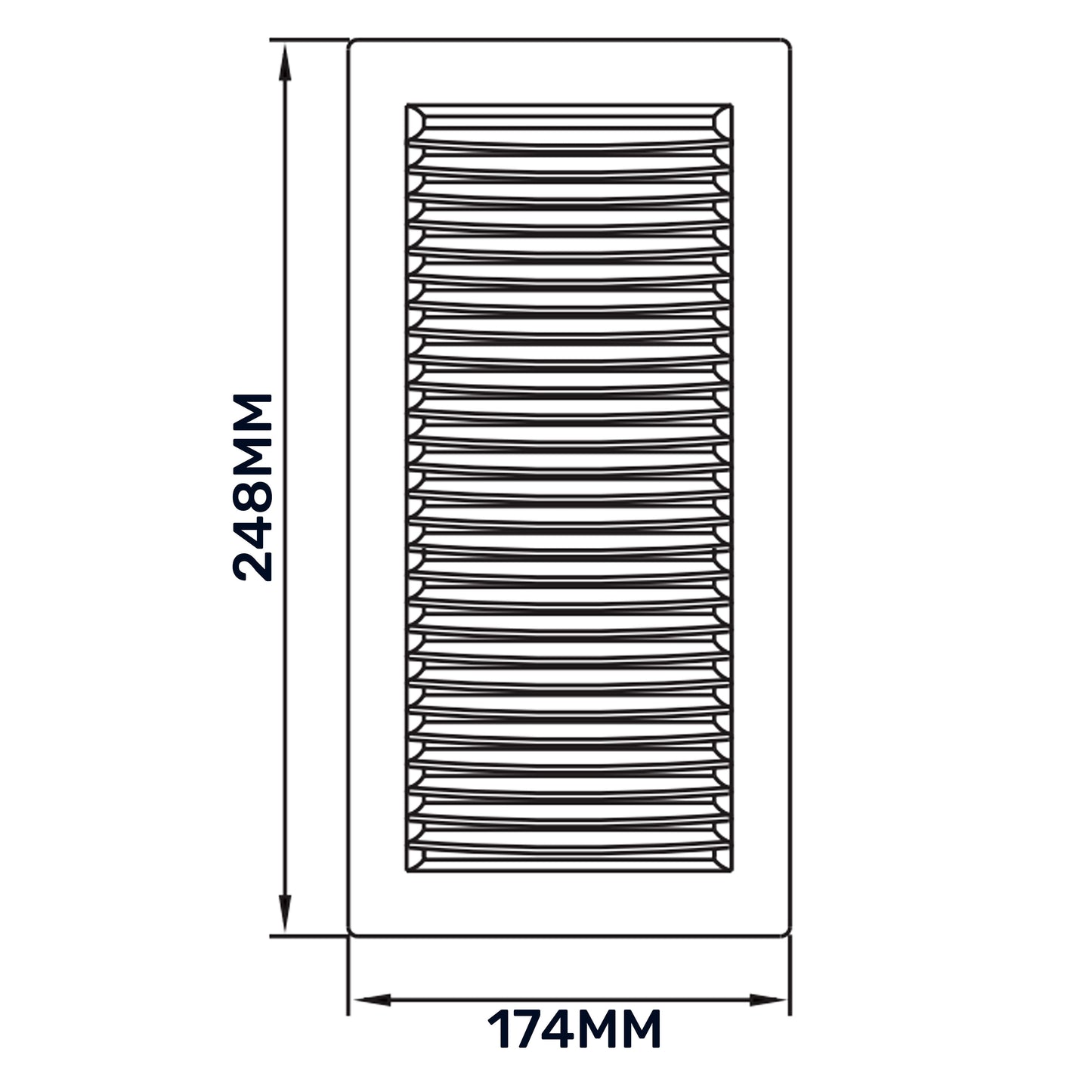 Louvre Vent White DL/140X210 RW LUX With Fly Mesh